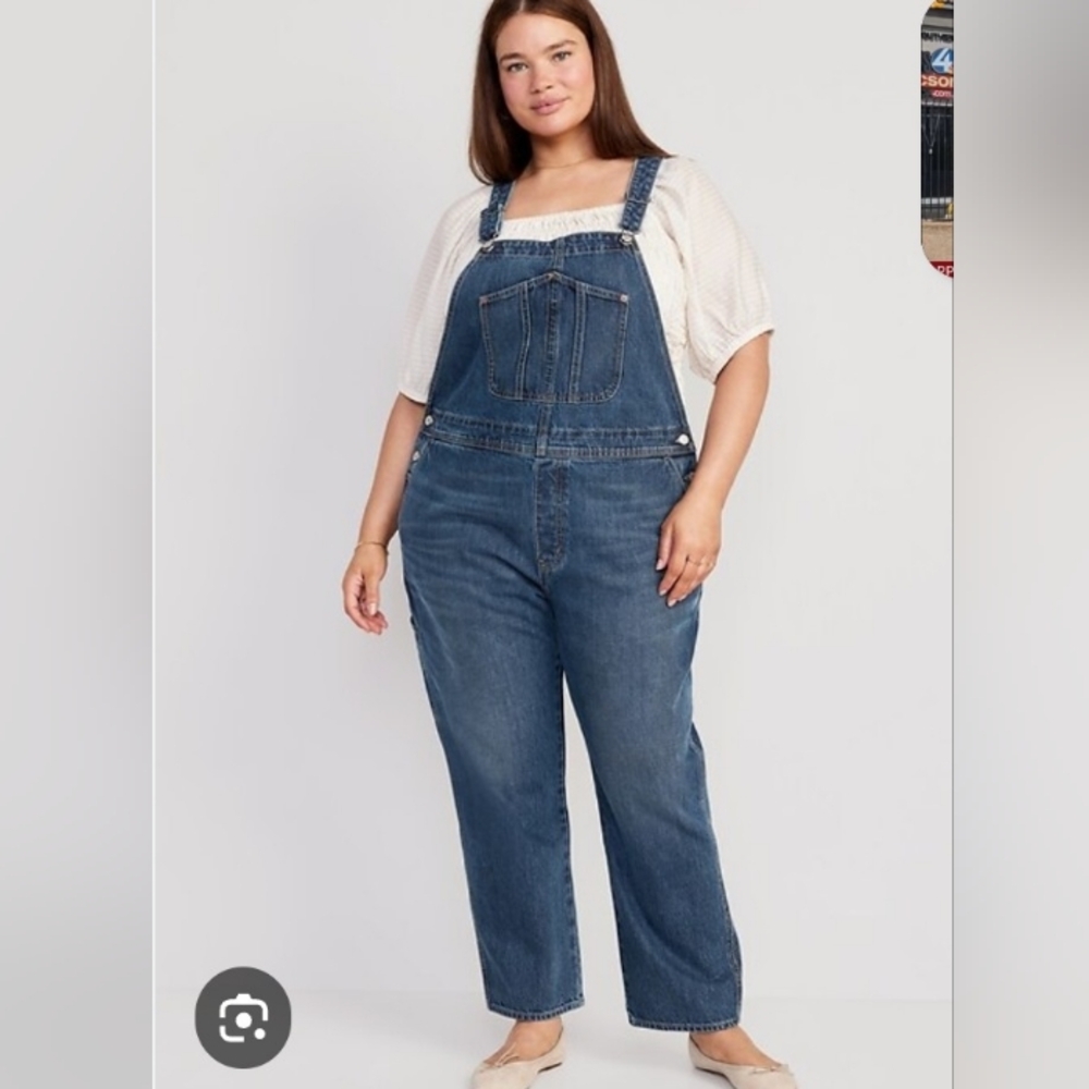 Old Navy Boyfriend Denim Nikita Bib Jeans Overalls 26W Plus Size